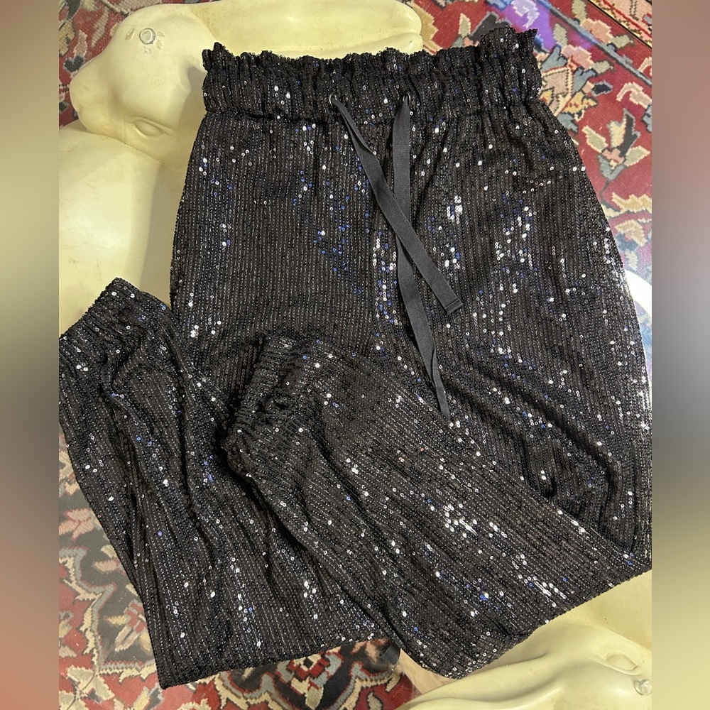 Sparkly black joggers